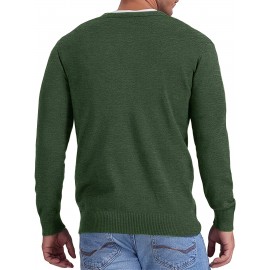 New Men's Solid Color Spring/Autumn Knit Cardigan V-Neck Outerwear Youth Knit Sweater Coat