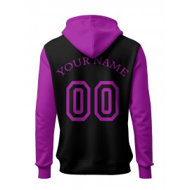 Custom Men'S Hoodies Featuring Personalized Names And Numbers - Available in Multiple Colors, Suitable for Baseball, Hiking, And Everyday Casual Wear - with a Hood, Front Pocket, Made of, Perfect for Outdoor Activities, Plus Size