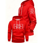 Men's Large Hooded Sweatshirt - Personalized Logo/Text/Design Printing on Left Chest & Back, Bulk Orders for Team Uniforms, School Jackets, Couples Matching - Relaxed Fit Logo Printing Service (Logo/Text/Graphic), PLUS SIZE